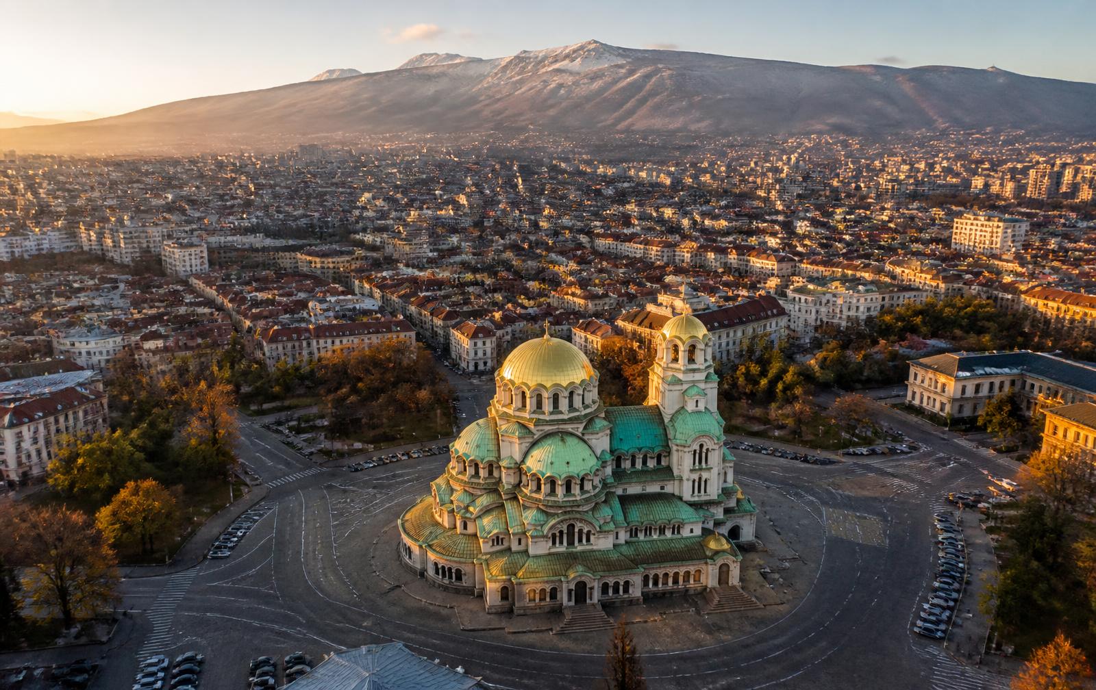 Aerial drone view of Bulgaria