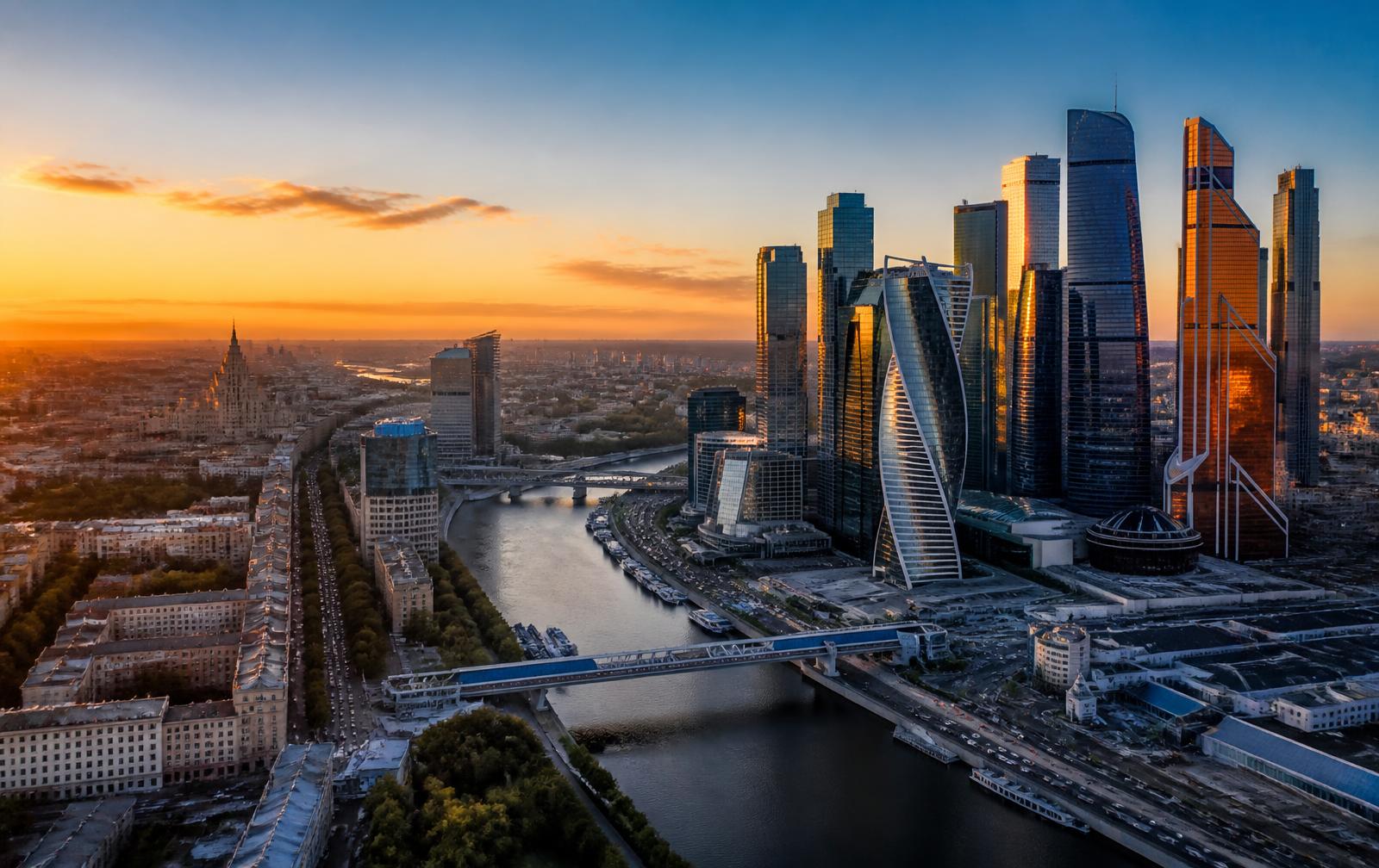 Aerial drone view of Russia